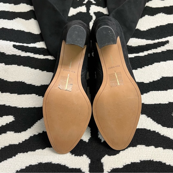 Dolce Vita Katy Black MicroSuede Over The Knee OTB Boots Size 10 - Picture 8 of 12